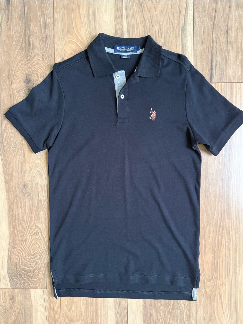 U.S. Polo Assn. Luxury Feel Men's Polo Shirt Size XS Black Contrast Logo